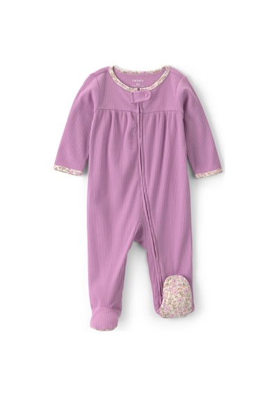 Carter's Kız Bebek Fermuarlı Patikli Tulum Mor 1v246310
