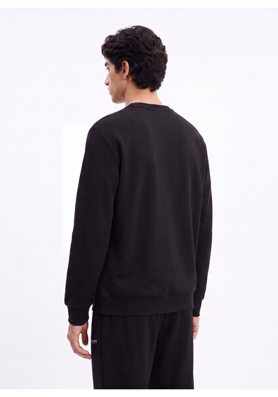 Discovery Expedition D6wm-swt3793 Siyah Erkek Bisiklet Yaka Rahat Kalıp Cepsiz Sweatshirt