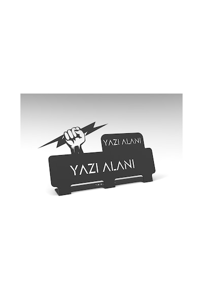 Kişiye Özel Hediyelik Elektrik Elektronik Mühendislik Tasarımlı Metal Masaüstü İsimlik Siyah
