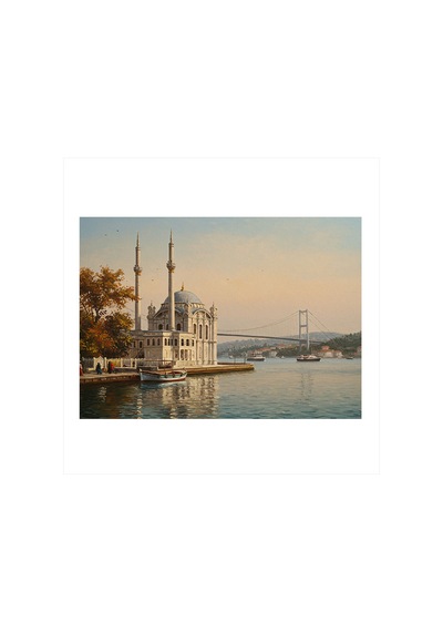 Kıyıdaki Tarihi Cami Desenli Mdf Tablo