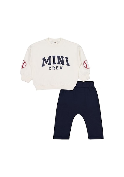 Civil Baby Mını Crew Baskılı 6-18 Ay Takım - Ekru