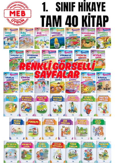 1. Sınıflar Için Okumayı Hızlandıran Eğlenceli Hikaye Seti 40 Kitap