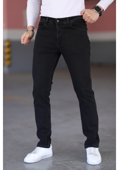 Myrab Denim Siyah Erkek Regular Fit Rahat Kesim Jean Pantolon