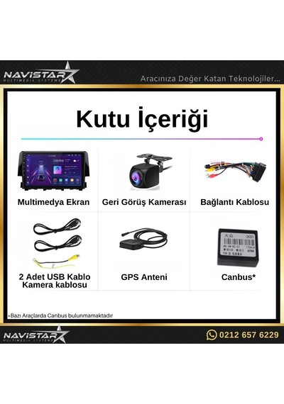 Honda Civic 2+32gb Android 13 Kablosuz Carplay 2015-2020 Navigas