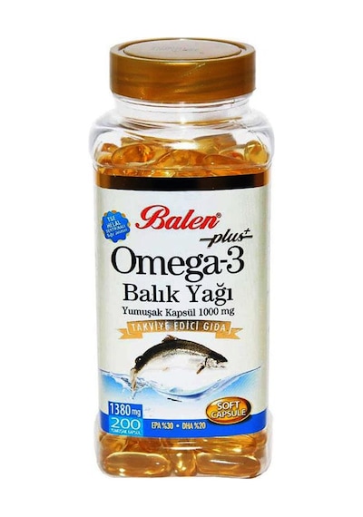 Balen Plus+ Omega-3 Balık Yağı Yumuşak Kapsül 200 Kapsül X 1380mg X 5 Kutu