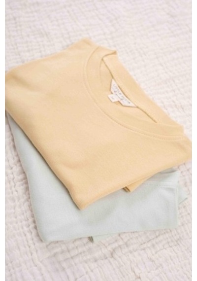 Little Gusto Bambu Oversize Çocuk Tişört Sarı
