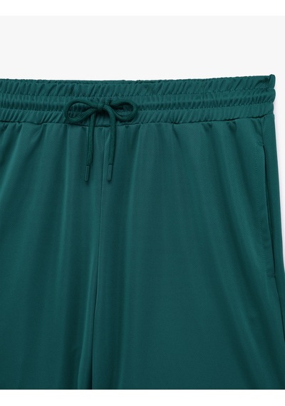 Koton Straight Fit Cepli Beli Bağcıklı Spor Şort Teal 6sam40133nk Mavi