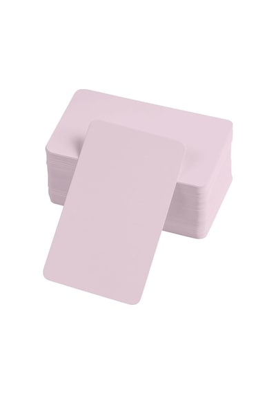 Boş Kelime Kartları 5x8 Cm - 50 Adet Oval Kenarlı / Tabu & Not Kartları - Pembe Diğer
