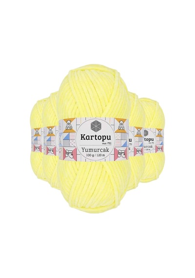 Kartopu 5 Adet Yumurcak Kadife El Örgü Ipi Sarı K333 769535160206