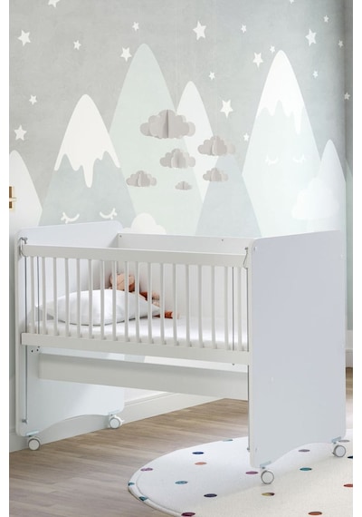 Bw1060 - Pratik Tekerlekli Anne Yanı Beşik Beyaz 60 X 120 Beyaz