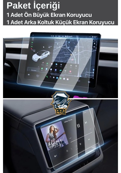 Tesla Model Y Juniper Parmak İzi Önleyici Nano Ekran Koruyucu Ön Ve Yolcu Ekranı İçin 2in1 Ön 15,4"/