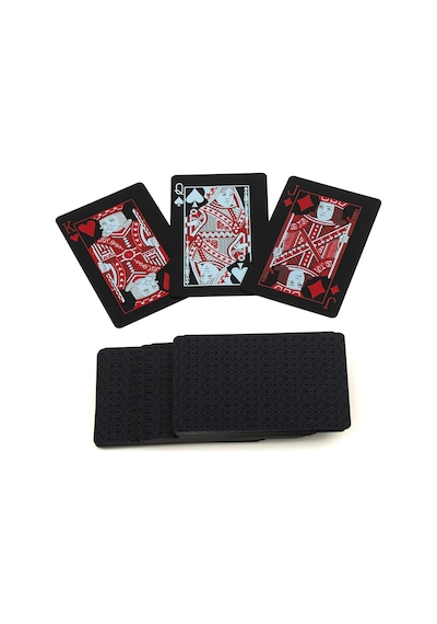 İskambil Kağıdı Destesi Oyun Kartları Su Geçirmez Pvc Parlak Siyah Deste 8,7cm X 5,7cm 54'lü K