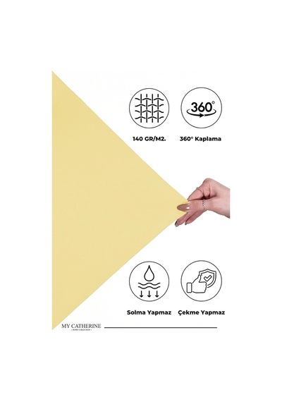 Lastikli & Hipoalerjenik Çarşaf %100 Pamuk Penye Kumaş Çift Kişilik 180x200 Cm - Lemon, Luxcarsaf Çok Renkli