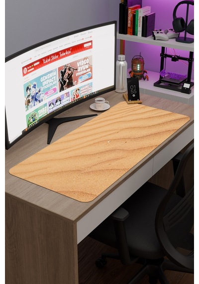 Kum Kaymaz Dikişli Kauçuk Oyuncu Mousepad V5 - 90x40 Xxl Gaming Mouse Pad Fare Altlığı