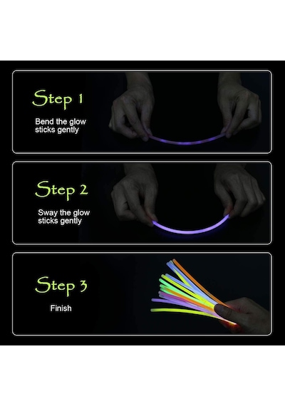 Vicloon Işıklı Çubuk, Işık Çubuğu Cyalume Glowsticks Düğün Parti Doğum Günü İçin Bağlayıcı İle Çok R Genel