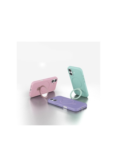 Apple Uyumlu iPhone 17 Pro Max Kılıf M-safe Şarj Özellikli Standlı Zore Samara Kapak Siyah