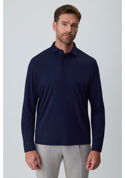 Morven Erkek Lacivert Polo Yaka Rayon Sweatshirt 27ks063002200 Lacivert