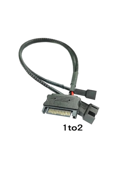SATA Power To 2 Port Y 2 Pin Fan Çevirici PWM Çoklayıcı Splitter