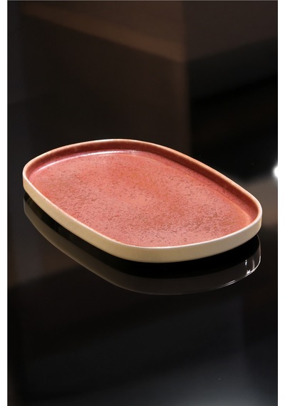 6'lı Elipse Shape Rosa Oval Tabak 34 Cm Şık Ve Modern Porselen Servis Tabağı Beyaz