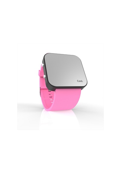 Cool Watch Saat - Siyah Led Kasa - Pembe Kayış Unisex
