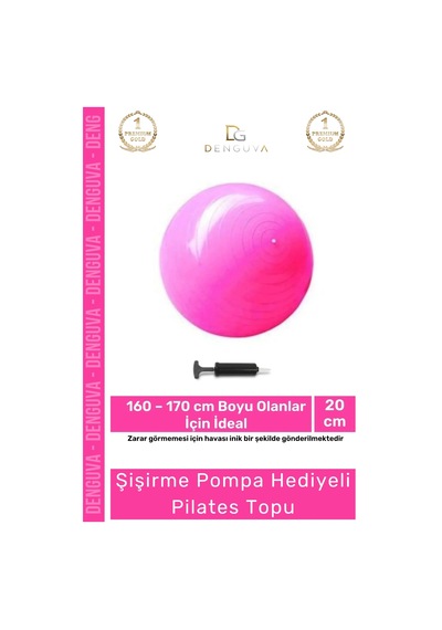 Profesyonel Seri Dayanıklı Yüksek Kalite Mini Gymball 20cm Pembe Pilates Topu Şişirme Pompa Hediyeli