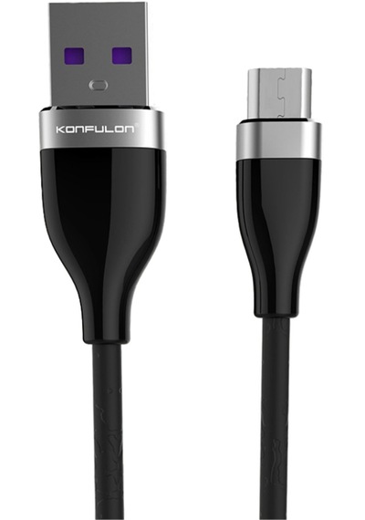 Konfulon S82 Seramik Uçlu Micro Usb Kablo 1m 3.1a Semeglbl - 44 - Siyah