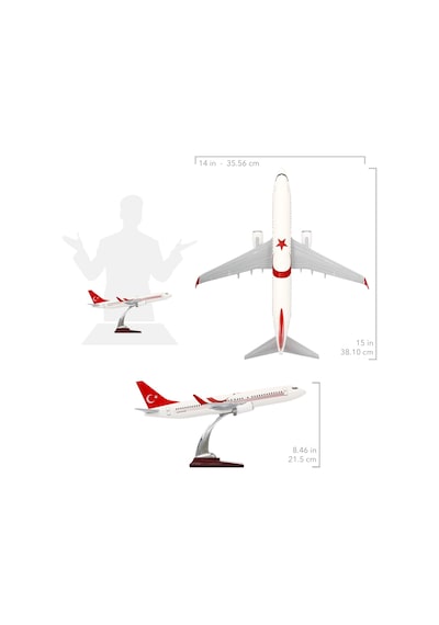 Zekupp - Maket Uçak - Boeing 737-800 1/100 - TÜRKİYE ÖZEL TASARIMLI Model Uçak, Model B