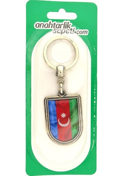 Azerbaycan Bayrak Arma Modeli Damla Anahtarlık