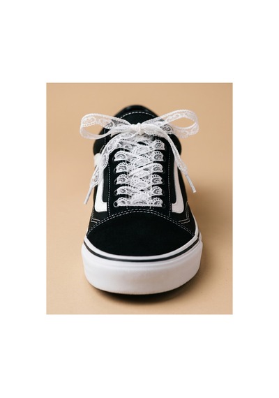 Last İcon Last Icon Beyaz Desenli Dantel Bağcık 120 Cm Sevgiliye Hediye Sneaker Ayakkabı İçin