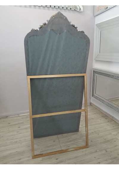 Ayna Denizi Princess Anthracite Gold Model Antrasit Altın Renk Dekoratif Ayaklı Boy Aynası Antrasit - Altın