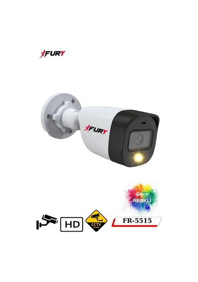Fury 5 Kameralı 5mp Lens 2 Mp Görüntü Gece Renkli Full Hd Ultra Led Akıllı Güvenlik Kamerası Seti 1 Tb