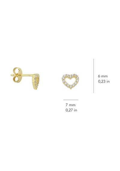 Goldkupe 14 Ayar Altın Taşlı Kalp Küpe 0,99 Gr-4339