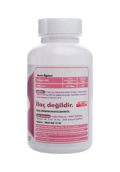 Yurdavit Selenium 200 Mcg Selenyum 120 Tablet