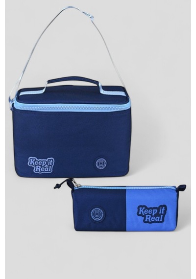 Muggle 2214 İthal Ürün Üst Kalite Unisex Çocuk Üçlü Set İlkokul Sırt Çantası Lacivert