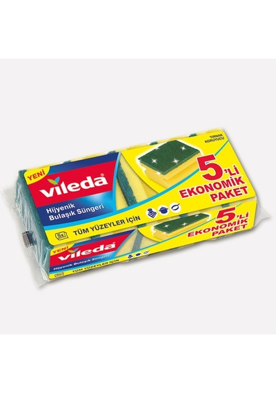 Vileda 5li Dikdörtgen Bulaşık Süngeri