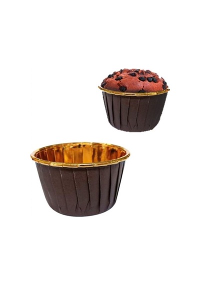 Muffin Kek Kapsülü Kahverengi Içi Gold 25 Li