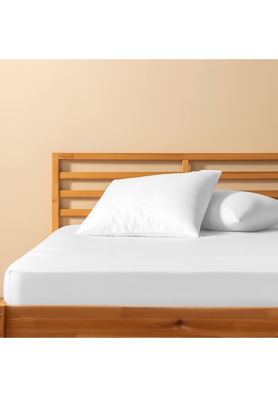 %100 Pamuklu Çift Kişilik Lastikli Çarşaf 180x200+25 50x70 Yastık Kılıfı 2 Adet Beyaz