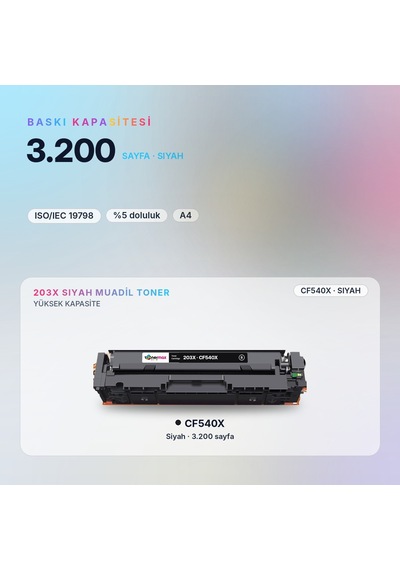 Hp Color Laserjet Pro Mfp M281fw Cf540x Siyah Muadil Toner Çipli