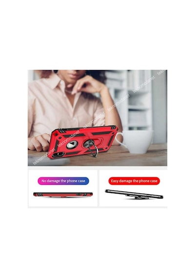 Teknomoda Xiaomi Redmi Note 8 Pro Tank Kilif Yüzüklü Standli Korumali Kapak 395631223