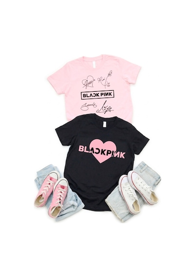 Stil-x Black Pınk Baskılı 2' Li Takım Kız Çocuk Tshirt, %100 Pamuklu Soft Kumaş Çok Renkli-1 Stil-x Black Pınk Baskılı 2' Li Takım Kız Çocuk Tshirt, %100 Pamuklu Soft Kumaş Çok Renkli-1