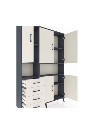Arges Dolap 7 Raflı 4 Çekmeceli 5 Kapaklı 132x30x195 Antrasit-aytaşı/aytaşı Aytası/aytası Arges Dolap 7 Raflı 4 Çekmeceli 5 Kapaklı 132x30x195 Antrasit-aytaşı/aytaşı Aytası/aytası