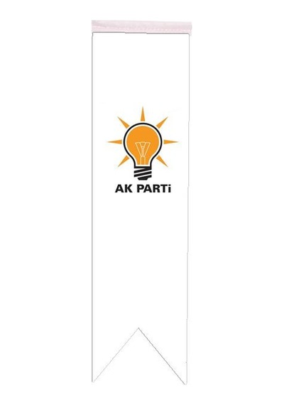 Masa Üstü Kırlangıç Ak Parti Bayrağı - 8X30Cm Çift Taraflı Saten
