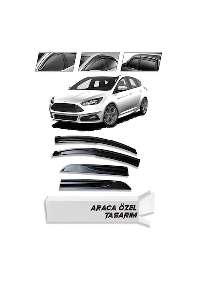 Ford Focus 3 Mügen Cam Rüzgarlığı Hb 2011-2018 Arası 4 Lü Takım