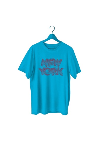 Bluu Newyorklite Sporcu T-Shirt Bisiklet Yaka (528819041)