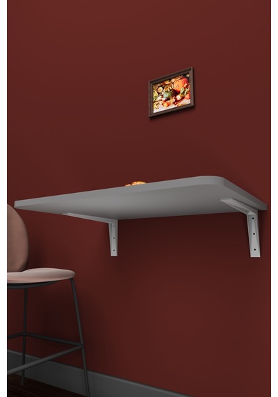 Lüks Duvara Monte Katlanabilir Çalışma Yemek Masası %100 Mdf Balkon Bahçe Masası Dmm68 Kül Gri Lüks Duvara Monte Katlanabilir Çalışma Yemek Masası %100 Mdf Balkon Bahçe Masası Dmm68 Kül Gri
