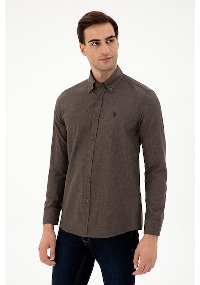 U.s. Polo Assn. Erkek Kahverengi Gömlek Basic 50296757-vr029 Kahverengi