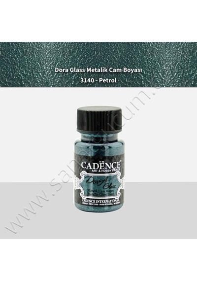 Cadence Dora Glass Metalik Cam Boyası 50 Ml. 3140 Petrol