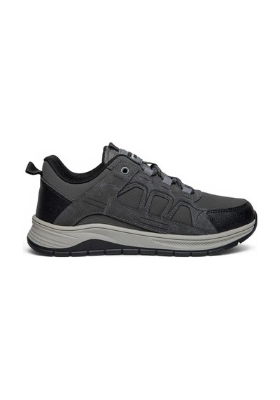 Wickers 3129-27 Deri Anatomik Kaymaz Taban Erkek Sneaker Füme Siyah