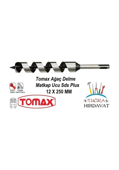 Tomax Sds Plus Ağaç Delme Ahşap Delme Matkap Ucu 12x250