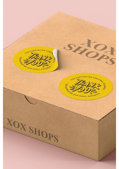 Small Business Thank You Sarı Sticker 3x3cm St2223 Çok Renkli